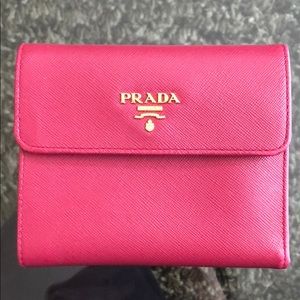 Prada Saffiano Compact Wallet